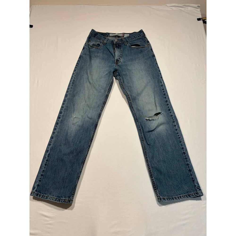 Levis Relaxed Straight Jeans Mens 30x30 Medium Wash Blue Denim Distressed 559